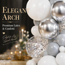 KARLURE White Silver Balloon Arch Kit Garland with Grey and Clear Balloons | White Silver Grey — 7