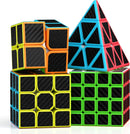 Speed Cube Set of 2x2 3x3 4x4 Pyramid Cube (4 Pack Carbon Fiber) — 1