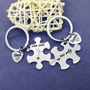 Vadaka Couple Keychain Gifts for Girlfriend Boyfriend Puzzle Couple Keychain for Him Her Matching Couples Key Chain set Couples Jewelry Gift for Valentines Day Anniversary Christmas — 5