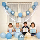 Blue Beige White Balloons Summer Coast Birthday Decor Wedding Baby Shower | Light Blue Beige | 35pcs — 3