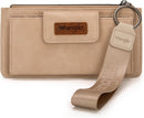 Montana West X Wrangler Brown Wristlet Wallet Minimalist Clutch Womens Wallet Rfid Card Cases & Money Organizers with Coin Purse and Smooth Zipper