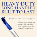 HOUNDSBAY Metal Shoe Horn Long Handle for Seniors, Heavy Duty Shoehorn | navy — 3
