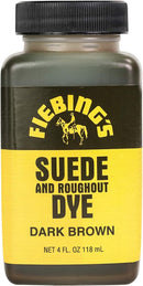 Fiebing's Dark Brown Suede Dye (4 oz) - Recolor, Brighten & Restore Suede & Roughout Leather Shoes, Furniture, Purse - Includes Wool Dauber for Easy Application - Flexible When Dry, Won't Crack/Peel — 1