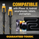 DEWALT Heavy Duty USB to Lightning Cable [Apple Mfi Certified] Durable, 4FT 8