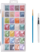 28 Metallic Colors Washable Watercolor Paint Set, with 2 Brushes Pen | 28 Colors — 1
