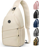 Pritent Crossbody Bags for Women Men Trendy Sling Bag Backpack Casual Chest Bag with Convertible Shoulder Strap | Medium | Beige — 1