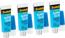 Scotch Super Glue Liquid, 4-Pack of Single-Use Tubes,.017 oz Each — 4