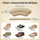 9 Pairs Heel Pads for Shoes High Heels, Shoe Inserts for Women Men, Heel Grips Liner for Womens, Foot Protectors Cushion Liners for Blisters, Heel Pain, Loose Shoes, Comfort Fillers (Black) - Black | 9 Pairs — 4
