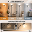 GERGO Torchiere Floor Lamp with Remote Control and Adjustable Reading Light — 2