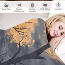 LIZALIG Whimsical Dark Halloween Fleece Throw Blanket, Black Cat Candle Floral Decor for Sofa Bedroom Halloween Party | Sj-yh840 | 40"×50" — 3