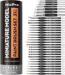 Nicpro Miniature Paint Brushes Drybrush - 31PCS Model Paint Brush Set | 31 PCS — 1