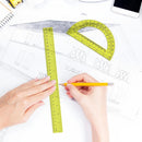 Zonon 2 Pcs 12 Inch Clear Ruler and 6 Inch Plastic Protractor Set, Yellow — 7