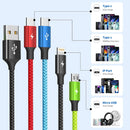 4 in 1 Multi Charging Cable, 2 Pack 5FT Charging Cords for Multiple Devices 2