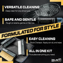 Blackline ELMT Shoe Cleaner Kit — Ideal Sneaker, Canvas, Mesh, Nubuck, Sheepskin, Leather, Suede Shoe Cleaner — US-Made, Safe, 10X Potent Shoe Cleaning Kit (8 oz Solution, 3 Brushes, Microfiber Towel) — 3