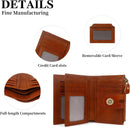 Wallet Women,RFID Blocking Leather Womens Wallet Bifold Compact Card Holder Small Wallet for Women with Removable ID Window Brown — 6