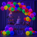 100 Pcs UV Neon Balloons, Neon Glow Party Balloons UV BlackLight Balloons glow in the dark party supplies for Birthday Decorations Wedding Glow Party Supplies Light up Balloons | Colourful-100pieces — 8