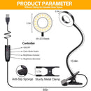 Foneso Desk Lamp Clip on Light, 48 LED USB Lamp with 3 Color Modes 10 Brightness Levels, 360° Flexible Gooseneck Eye… — 7