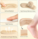 8 Pairs Heel Cushion Pads for Too Big Shoes, Self-Adhesive Heel Grips Inserts for Men & Women, Anti-Slip Protectors Fillers Loose Shoes to Prevent Pain & Blisters (Multicolor) - Beige+black | 8 Pairs — 3