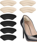 Heel Pads for Shoe that are Too Big, Inserts for Women, Heel Grips for Womens Mens, Protectors Cushion Liners for Blisters Loose Shoes, Comfort Fillers (BeigeBlack 4Pairs) — 1
