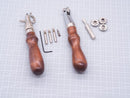 Leather Groover Beveler and Leather Stitching Overstitch Wheels Mark Spacer Set, Leathercraft Sewing Embossing Tool Set — 5