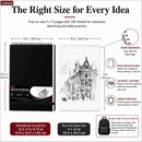 Ankkol Sketch Book 9x12, Top Spiral Bound Sketchbook,100 Sheets_68lb/100gsm | Black | 9"x12" - 1 Pack — 2