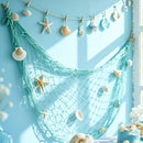 2 Pack Fish Net Decorations for Party, Natural Cotton Hawaiian Party Fishing Net Decorative, Nautical Themed Cotton Fishnet Under The Sea Pirate Ocean BeachHalloween Decor Blue | 2pack-blue — 4