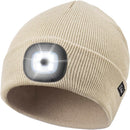 Etsfmoa Unisex Beanie with The Light, Gifts for Men Dad Father Winter Caps - Beige — 1