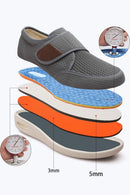Men's Diabetic Shoes Large Size Plus Fertilizer Widening Shoes Adjustable Foot Swelling Shoes Non-Slip Double Insole Air Cushion Bottom Walking Shoes - Grey — 3