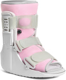 Jewlri Walking Boot for Broken Foot Injury, Air Cam Walker Boot, M - Grey & Light Pink — 1