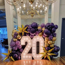 Purple and Gold Balloon Arch Kit, 162Pcs Dark Purple Gold with Stars Balloon Garland kit, Different Size Balloons for Birthday Baby Shower Anniversary Adults Prom Luxury Party Decorations — 5