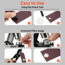 Grommet Tool Kit, 3/8 Inch Handheld Eyelet Kit Hole Punch Grommet Eyelet Press Pliers with 300 Silver Anti-Rust Grommets for Tarp Leather Fabric Tent and So On | 1-Die Set: 3/8" — 5