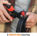 Pro-Master Belt Hole Puncher for Leather - Heavy Duty Rotary Leather Punch Tool for Belts, Watch Bands & Bags - Double Lever Action, Ergonomic Cushioned Non-Slip Handles - 2mm to 4.5mm Punching Kit | Hand-held — 4