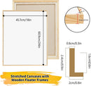 4 Pack 18 x 24 inch Floater Frame Canvas –Gallery Wrapped Canvas Set | Light Brown | 4pk-18x24 in — 2