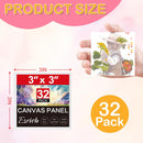ESRICH 3x3IN Small Canvases for Painting, 32 Pack Mini Canvas Boards Cotton Painting Canvas Primed Acid Free Mini Blank Canvas Panels for Oil Paint,Watercolor,Acrylic Paint,Gouache&Tempera. | 3x3in 32pack — 2