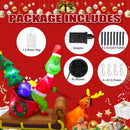 6.5FT Christmas Inflatable Outdoor Decoration, Christmas Blow Up Yard Decorations, Green Monster with Sleigh Dog and 7 LED Lights, Light Up Yard Lawn Inflatable Decor — 3
