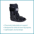 McKesson Small Low Top Pneumatic Black CAM Walker Boot Left or Right Foot, 1 Count — 3