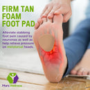 Metatarsal Firm Tan Foam Foot Pad - 1/4" Thick Foam Pad Cushions - 6 Pairs 1
