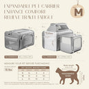 SHARLOVY Top-Side Expandable Pet Carrier, Treat Window,18x11x11 Airline Approved