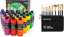 Shuttle Art Acrylic Paint and Brush Set Bundle, 24 Colors Acrylic Paint and 12 PCS Brush with Case — 1