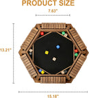 Exqline Shut The Box Game for 2-6 Players, Wooden Board Table Math Game with 14 Dice, 6 Way Classic Puzzle Board Games for Home Classroom or Pub — 5