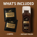 Eagle Liquid Shoe Polish Instant Shine – Quick-Dry Leather Polish with Built-In Sponge Applicator & 2 Cleaning Wipes | Brown — 2