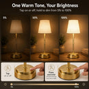 Rechargeable Cordless Table Lamp, Nightstand to End Table,Gold,1 Pack — 6