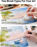 JusArt Water Brush Pens 6-Pack Leak-Proof Refillable Watercolor Pens | 6 Pcs Black — 5