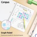 KOKUYO Spiral Notebook with 5x5 Graph Paper, 3 Pack Campus 10-1/2" x 8" Subject Notebooks, 80 Sheets, Light Pink Blue Off-White 3 Holes School Spiral Journal for Study Planner Drawing (WSG-SU-400G4×3) | Squared — 7