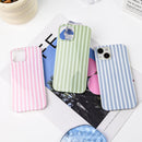 Cute Striped Case for iPhone 15 6.1",Pink/Yellow — 8