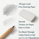 Fuxi Small Sketch Book, Spiral-Bound Sketchbook 5.5 x 8.5 2-Pack 200 Sheets | Aegean Blue | 5.5" x 8.5" (Pack of 2) — 6