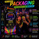 Ammy Glow Glow Sticks (205 Pcs Kit) Bulk Party Pack-100 Pack Glow Sticks with Connectors & Glasses- Party Favors for Kids 8-12- Neon Glow in The Dark Party Supplies for Birthdays & Events — 6