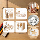 72pcs 4th of July Stencils, Reusable Independence Day Patriotic Stencil | White | Patriotic Stencils — 2
