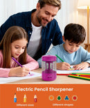 Electric Pencil Sharpener for Classroom, Fully Automatic, Magenta Pink — 3