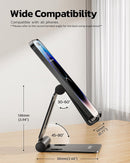 Nulaxy Full Aluminum Dual Folding Cell Phone Stand for Desk, Black photo 3